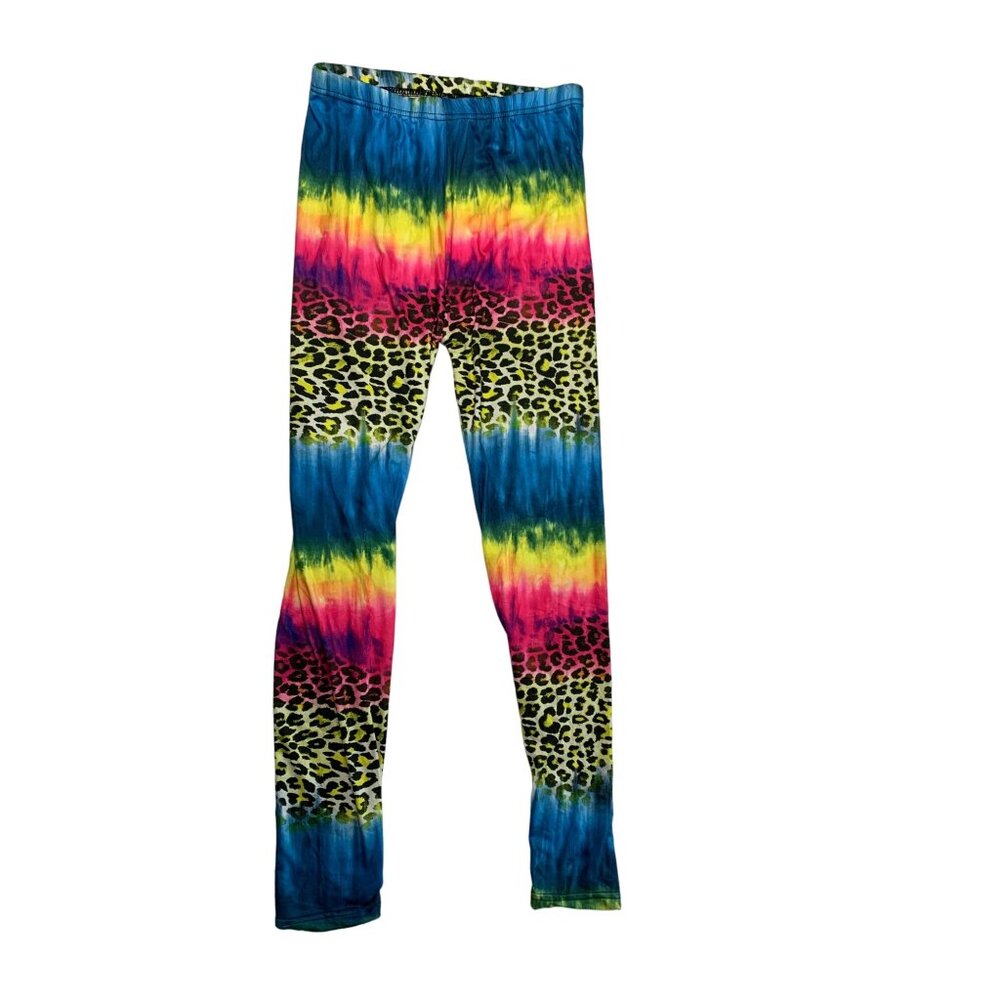 Julia Womens Size L XL Multicolor Legging Pants Animal Print Cheetah Ombre